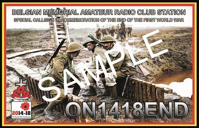 FOTO QRZ SAMPLE QSL ON1418END KNIP VERSIE VOORKANT vkl