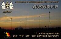 QSL ON4HRT-P SUBREGIONALE UHF-VHF-SHF CONTEST 7-8-07-2007-ON6DSL